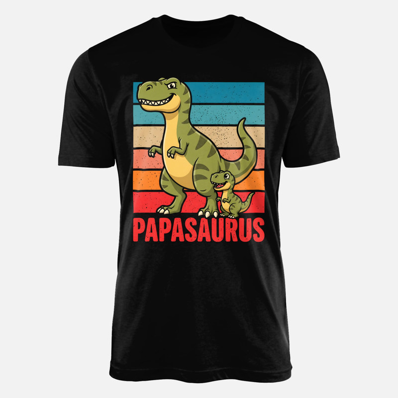 T-shirts: Retro Papasaurus T-Rex and Baby Dino
