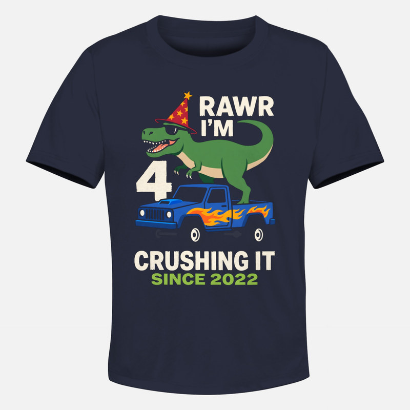 T-shirts: Rawr I'm 4 Crushing It T-Rex Truck