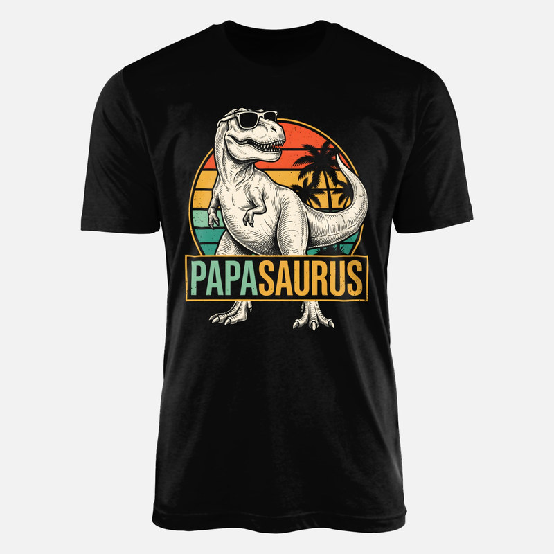 T-shirts: Papasaurus Retro Sunset T-Rex