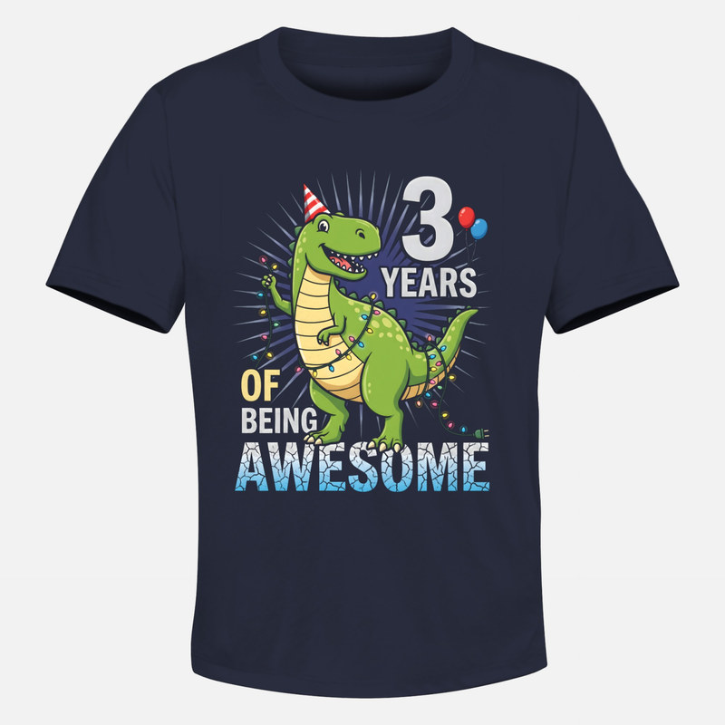 T-shirts: 3 Years of Being Awesome Dinosaur