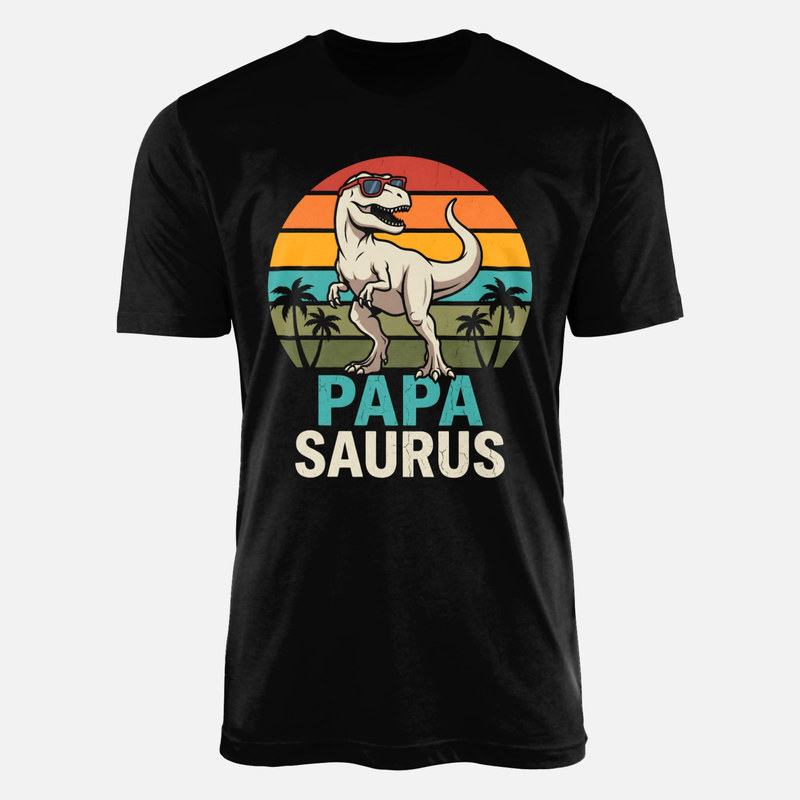 T-shirts: Papa Saurus Retro T-Rex Sunset