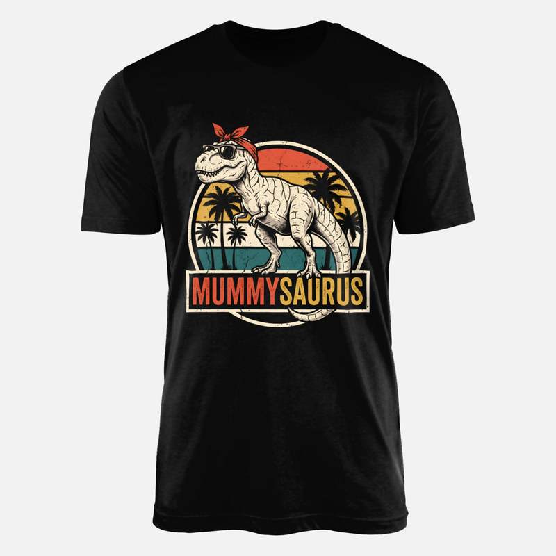 T-shirts: Mummysaurus Retro Sunset T-Rex