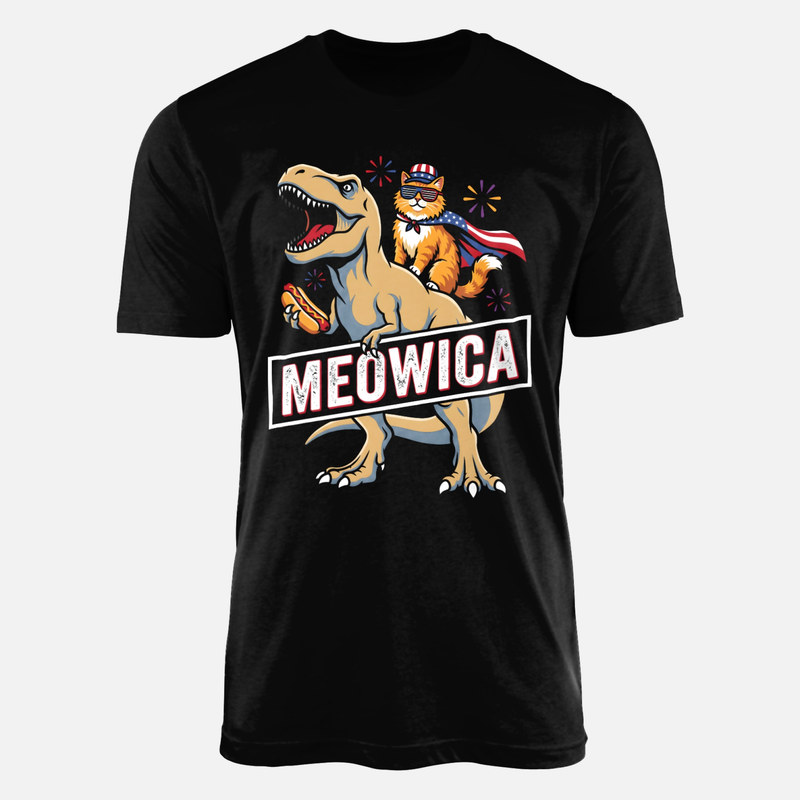 T-shirts: Meowica Patriotic Cat on T-Rex
