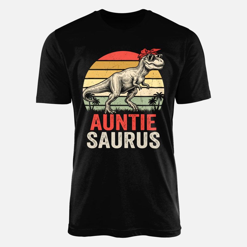 T-shirts: Auntie Saurus Retro T-Rex