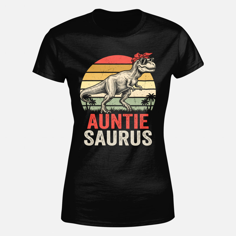 T-shirts: Auntie Saurus Retro T-Rex