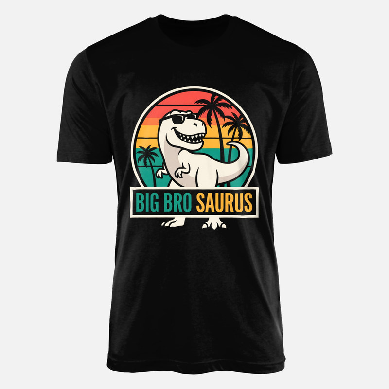 T-shirts: Big Bro Saurus Retro Sunset Dinosaur