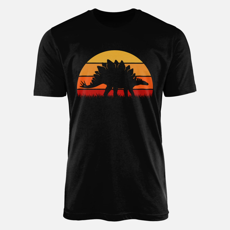 T-shirts: Stegosaurus Silhouette in Grass