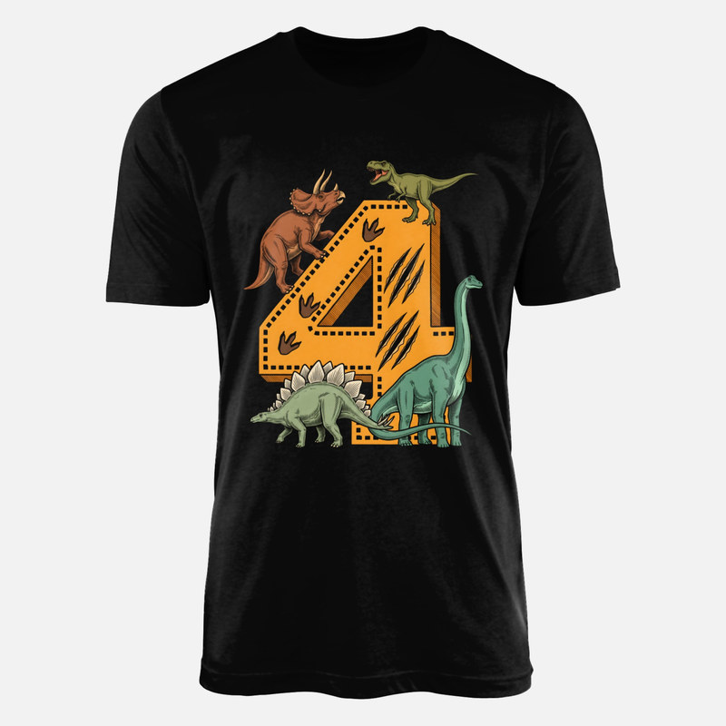T-shirts: 4th Birthday Dinosaurs Number 4
