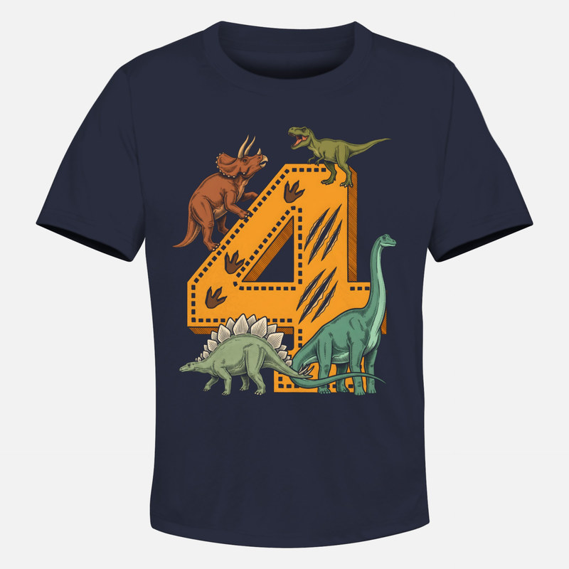 T-shirts: 4th Birthday Dinosaurs Number 4