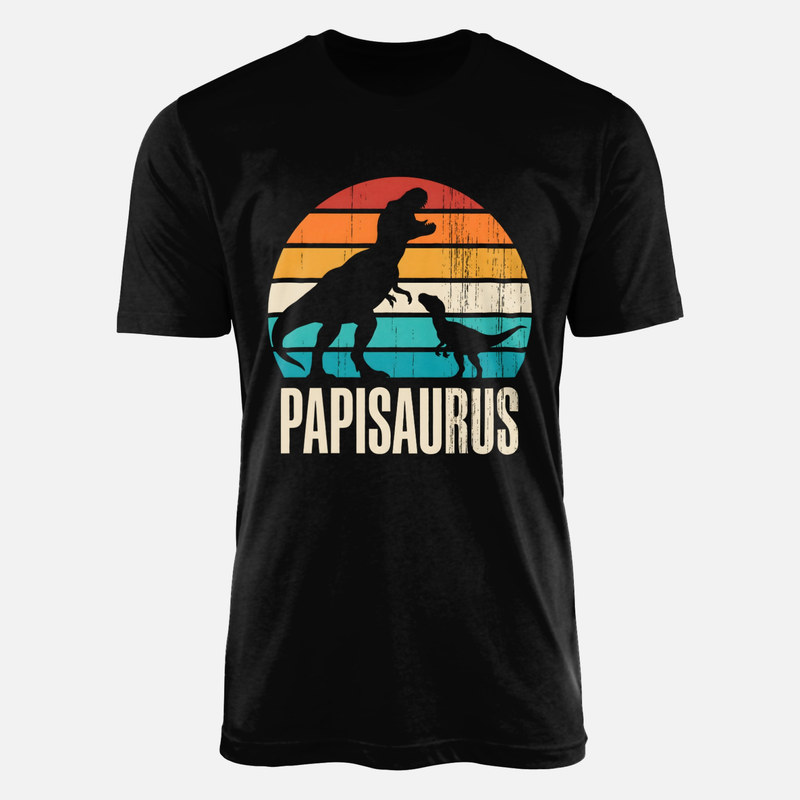 T-shirts: Papisaurus Dad and Baby Dinosaur Sunset