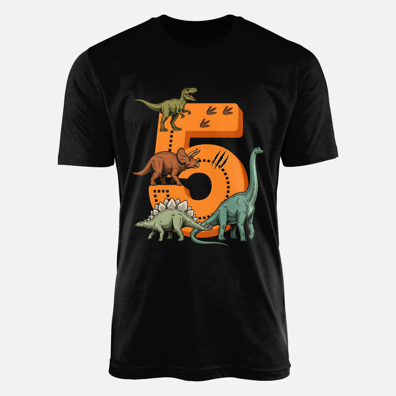 T-shirts: Number 5 with Dinosaurs