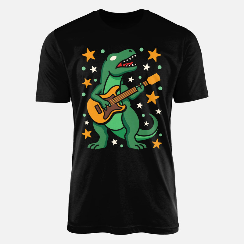 T-shirts: Rockstar T-Rex Playing Guitar
