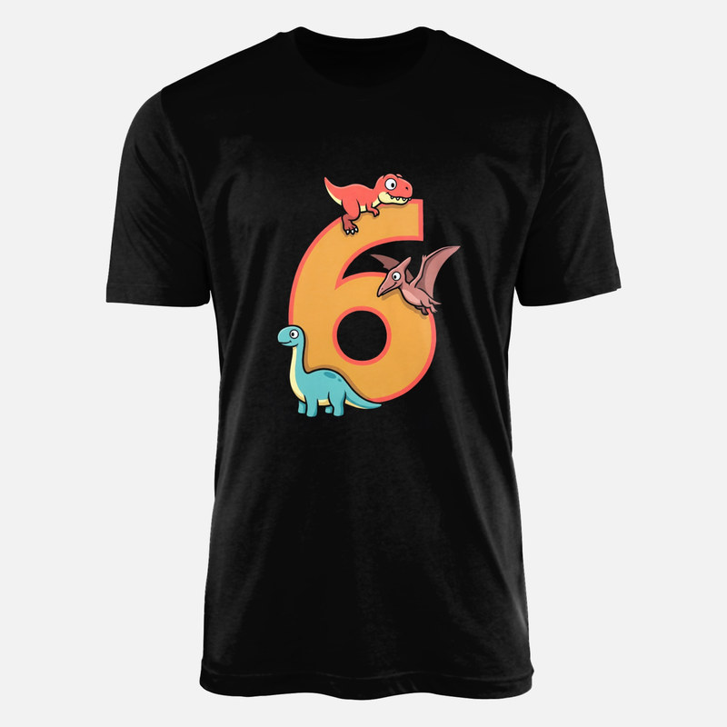 T-shirts: 6th Birthday Cartoon Dinosaurs