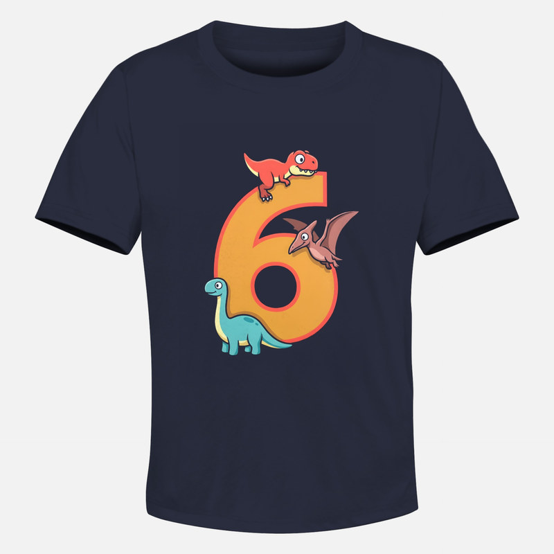 T-shirts: 6th Birthday Cartoon Dinosaurs
