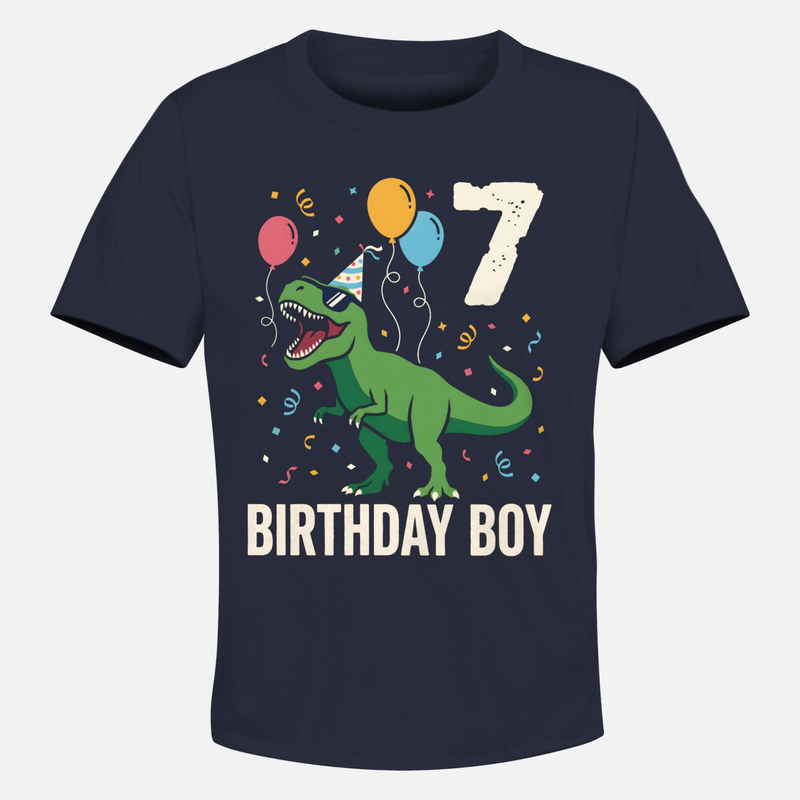 T-shirts: 7 Birthday Boy Dinosaur
