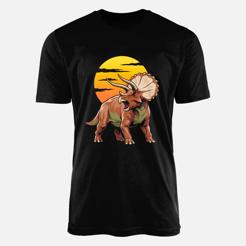 T-shirts: Triceratops at Sunset