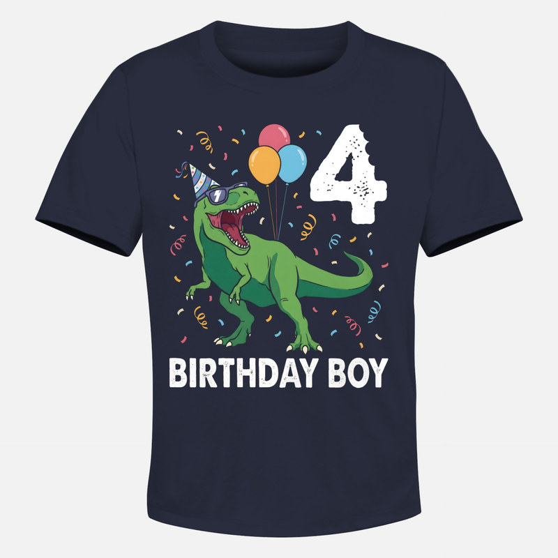 T-shirts: 4 Birthday Boy Dinosaur T-Rex