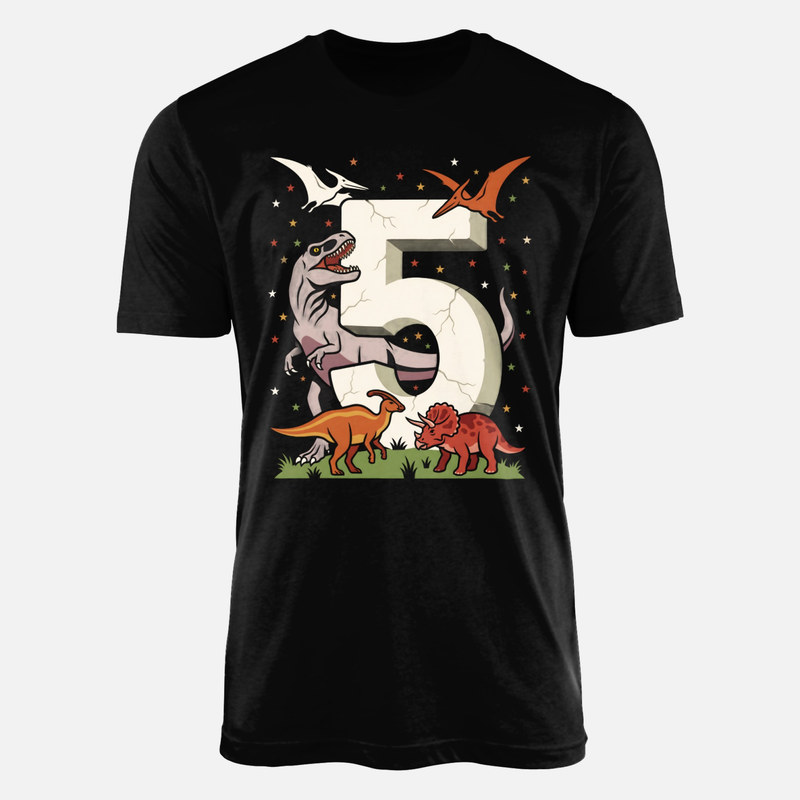T-shirts: 5th Birthday Dinosaur T-Rex