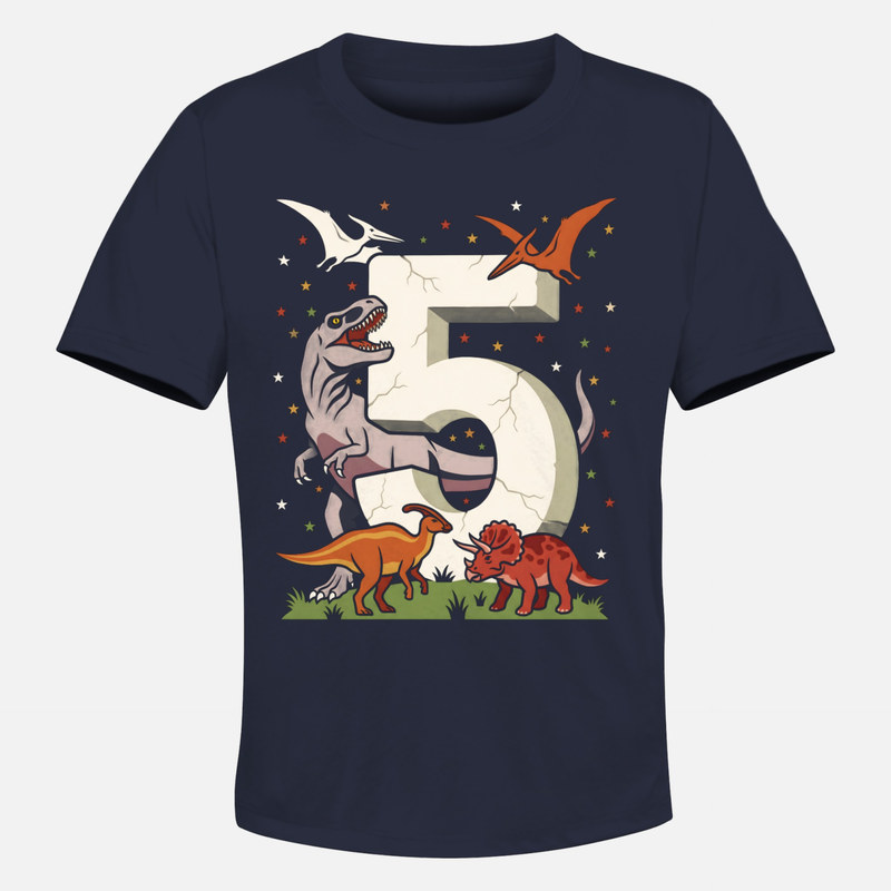 T-shirts: 5th Birthday Dinosaur T-Rex