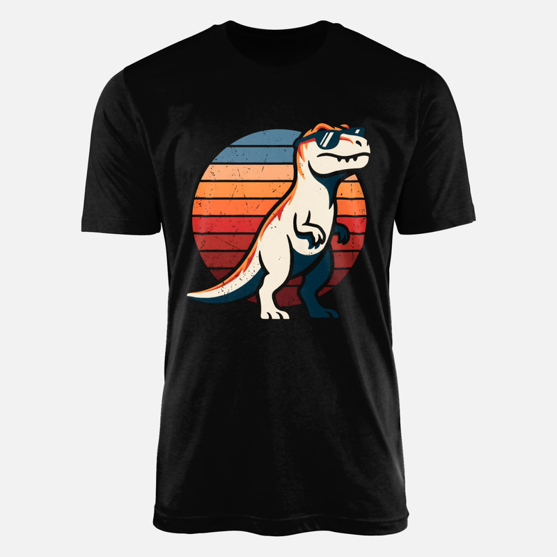 T-shirts: Retro T-Rex with Sunglasses