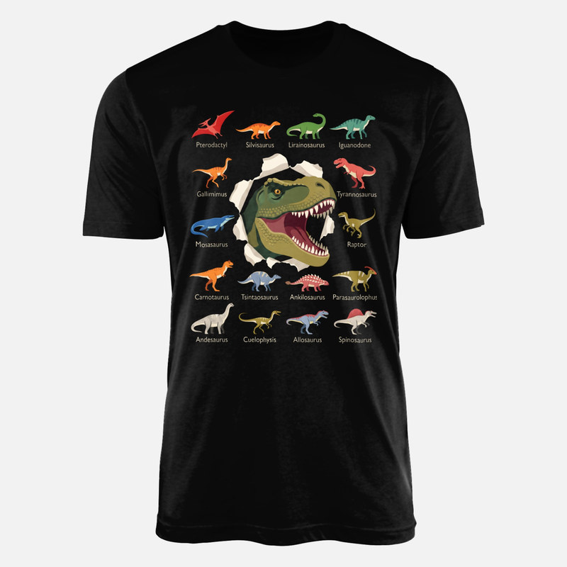 T-shirts: Dinosaur Types Guide with Roaring T-Rex