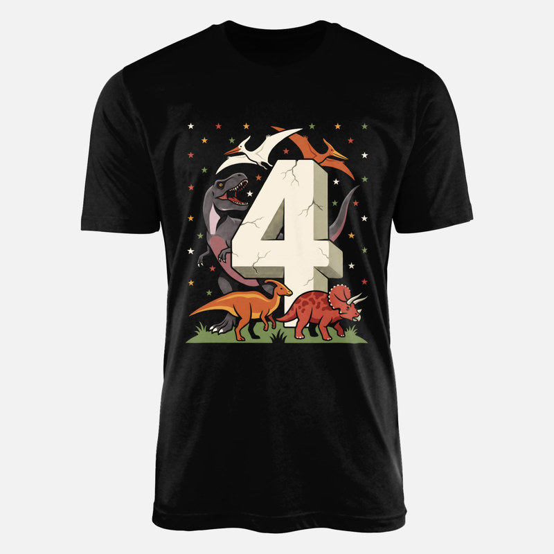 T-shirts: Stone Number 4 with Dinosaurs