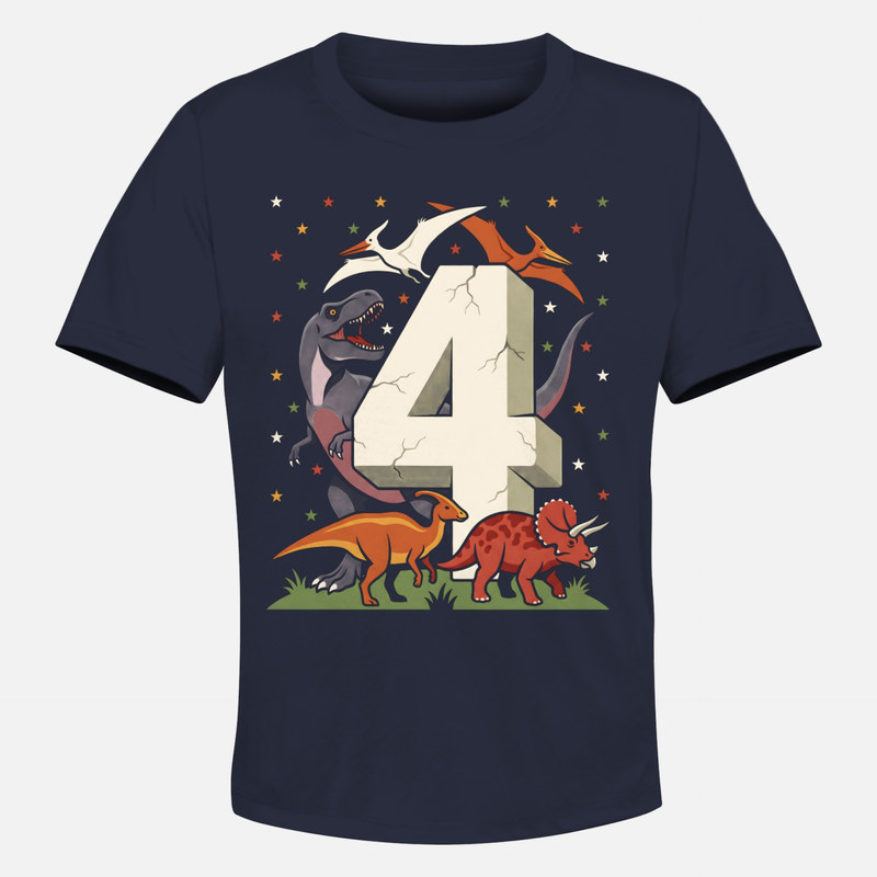 T-shirts: Stone Number 4 with Dinosaurs