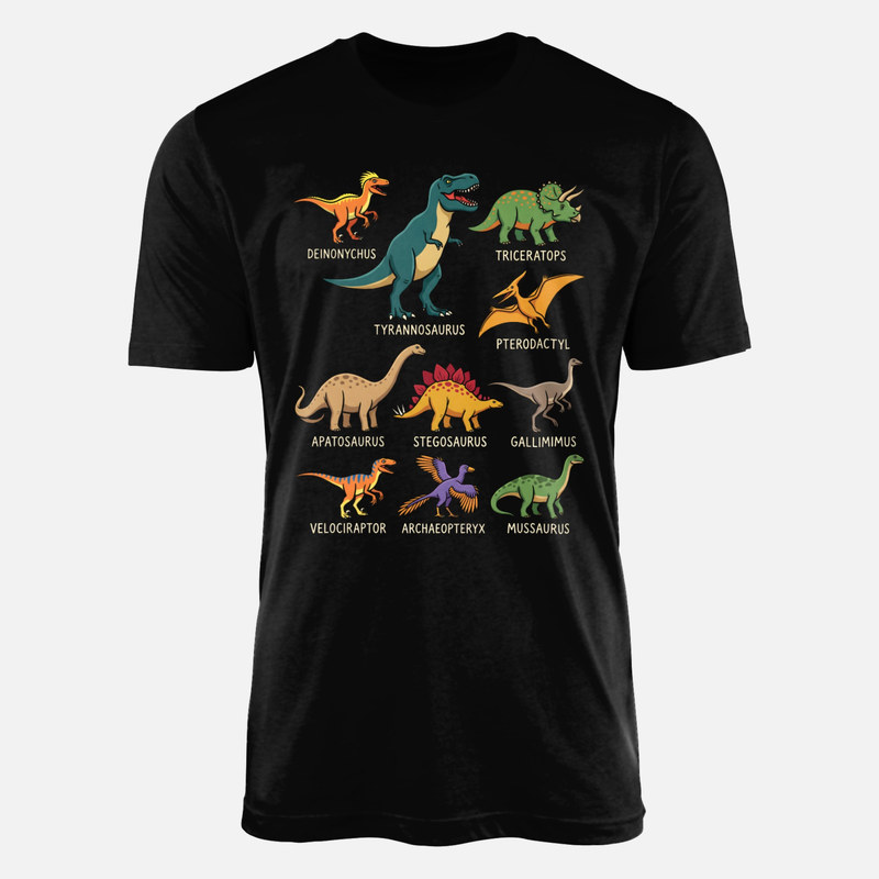 T-shirts: Illustrated Dinosaur Types Guide
