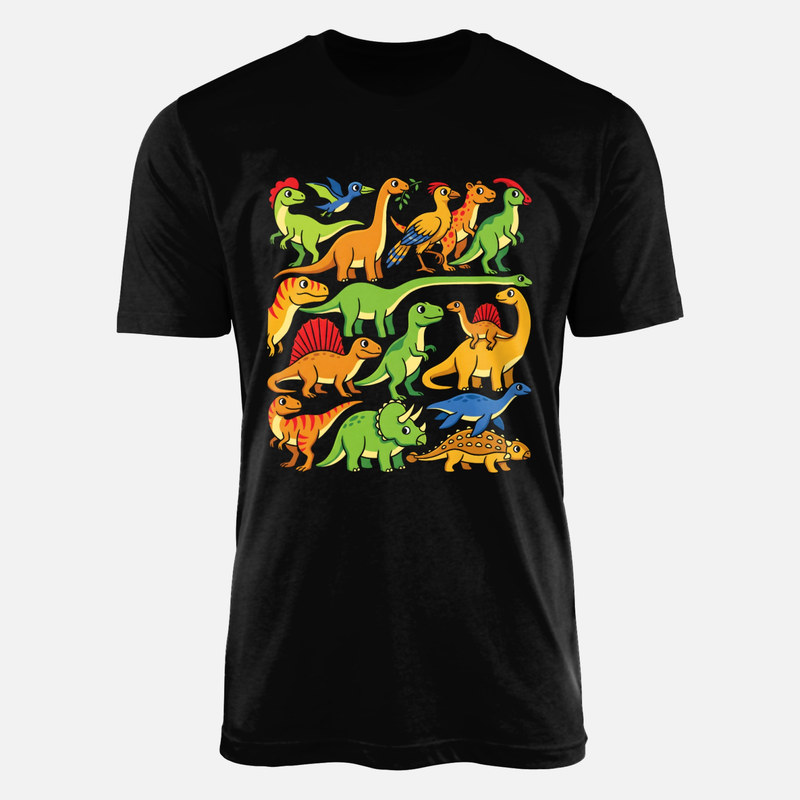 T-shirts: Kawaii Cute Cartoon Dinosaurs Pattern