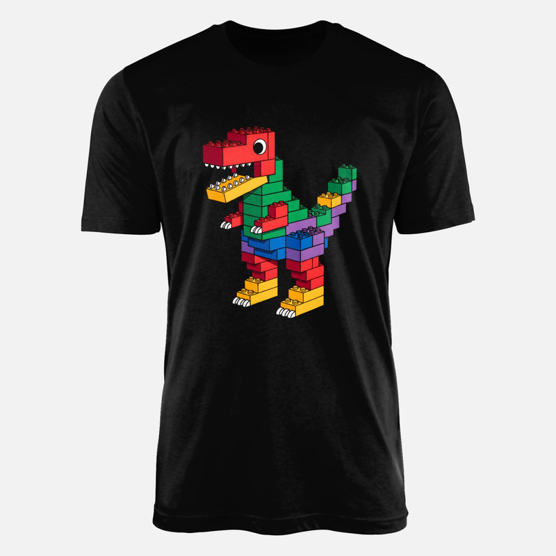 T-shirts: Building Blocks T-Rex Dinosaur