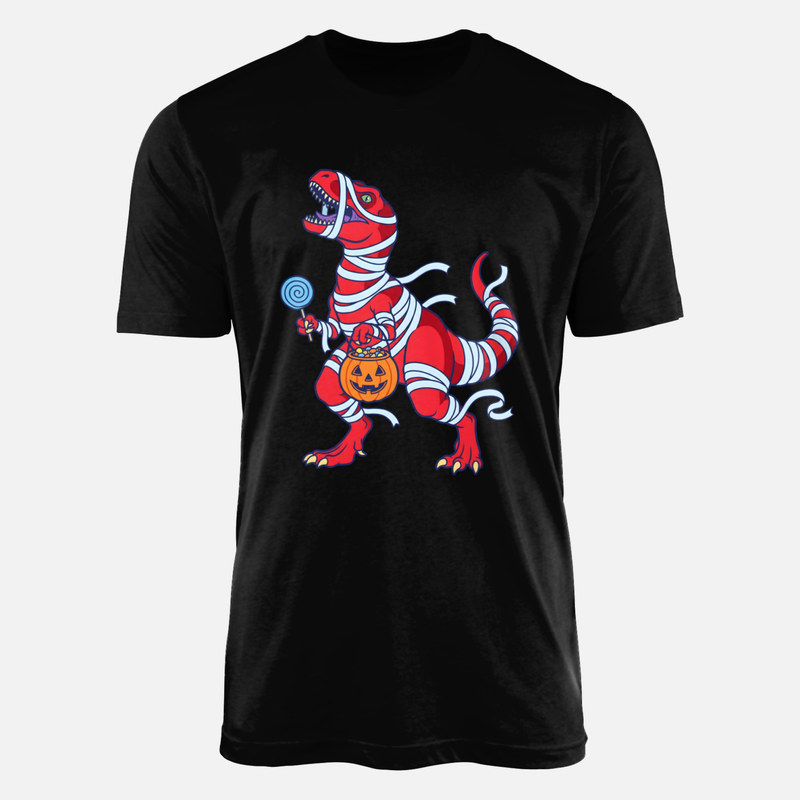 T-shirts: Mummy T-Rex with Halloween Candy