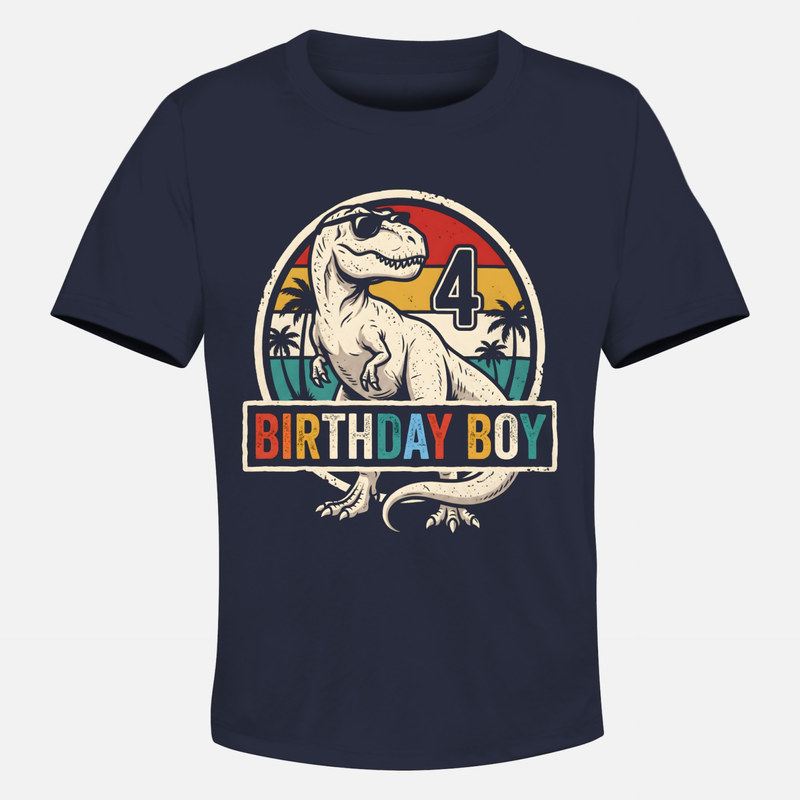 T-shirts: 4 Birthday Boy Dinosaur T-Rex
