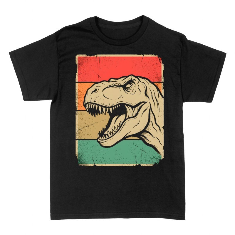 T-shirts: Retro Distressed Roaring T-Rex