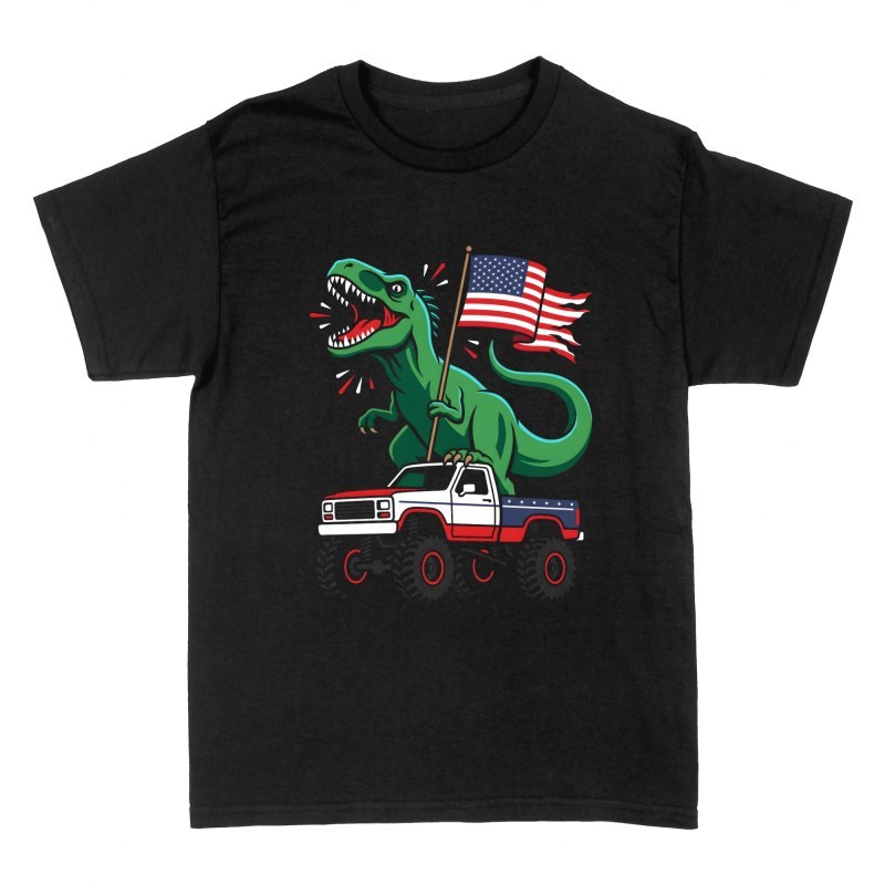 T-shirts: Patriotic T-Rex Monster Truck