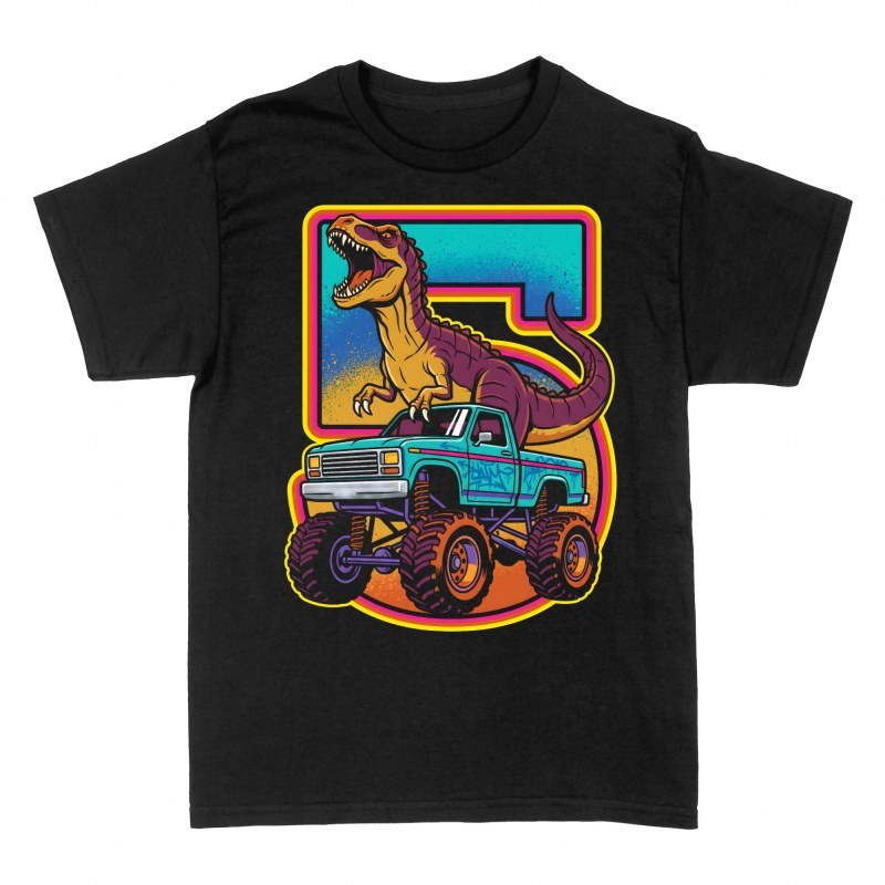 T-shirts: T-Rex Monster Truck 5th Birthday