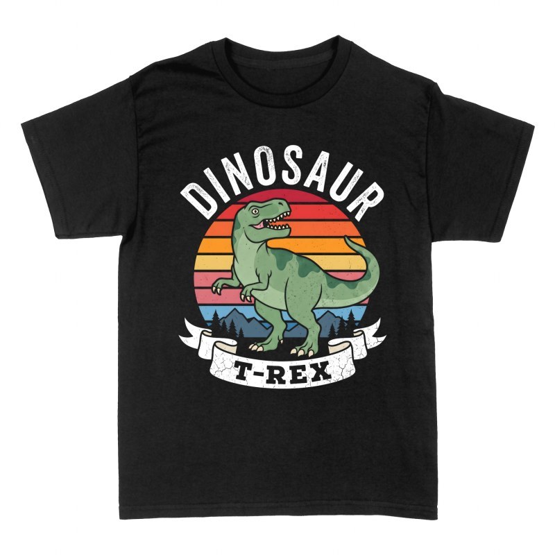 T-shirts: Retro Sunset Dinosaur T-Rex