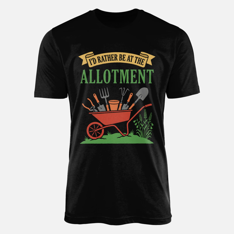 T-shirts: I'd Rather Be At The Allotment Wheelbarrow