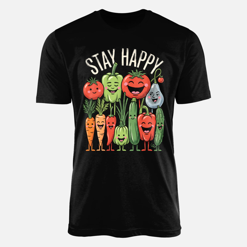 T-shirts: Stay Happy Smiling Vegetables