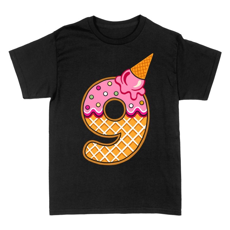 T-shirts: Ice Cream Donut 9th Birthday