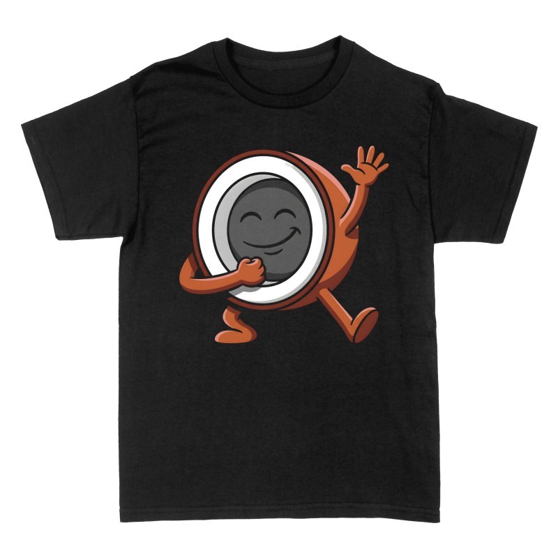 T-shirts: Happy Waving Cartoon Coconut