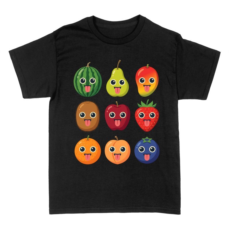 T-shirts: Cute Kawaii Fruits Sticking Out Tongue