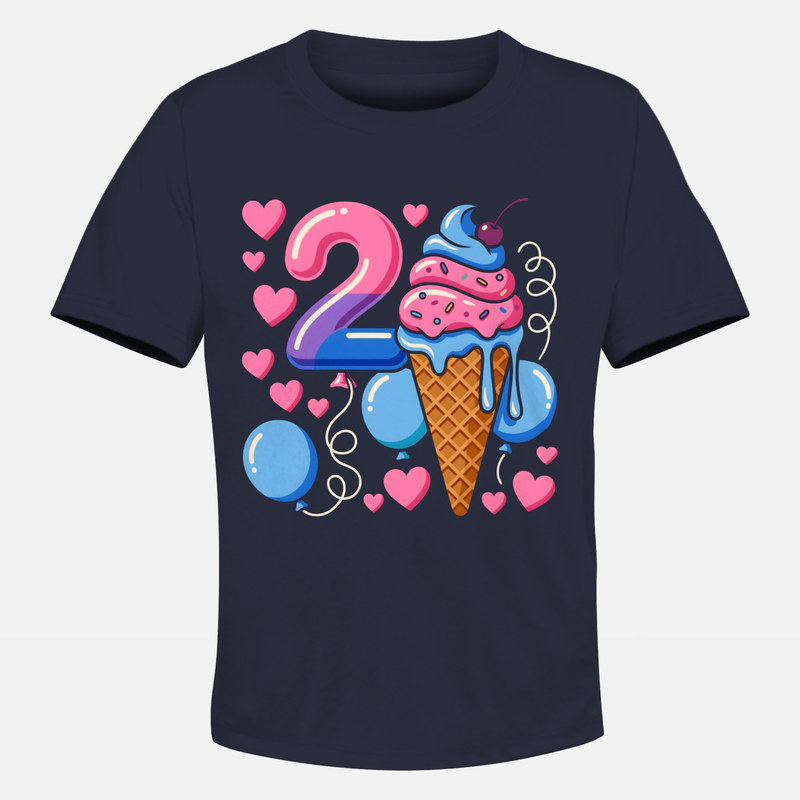 T-shirts: 2nd Birthday Ice Cream & Balloon Number 2