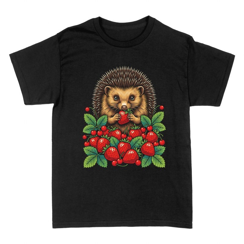 T-shirts: Hedgehog Eating Strawberries