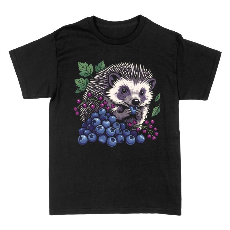 T-shirts: Hedgehog Eating Blueberries