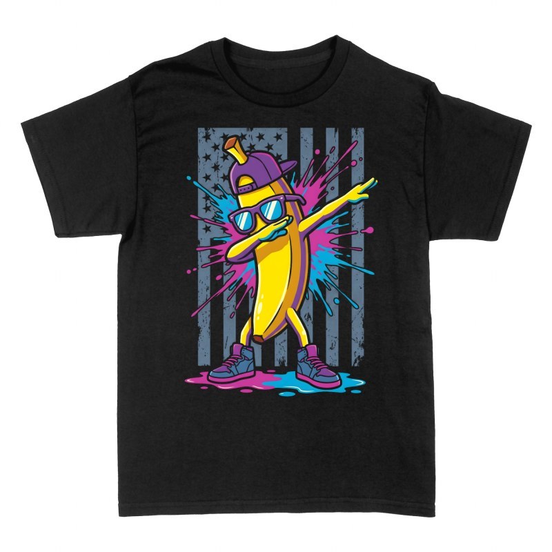 T-shirts: Dabbing Banana US Flag