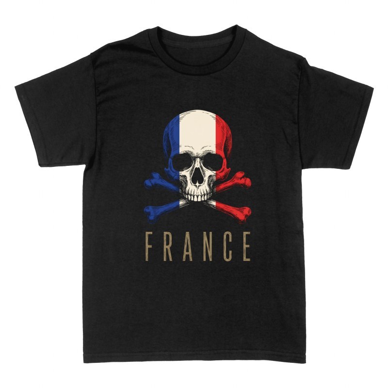 T-shirts: French Flag Skull and Crossbones