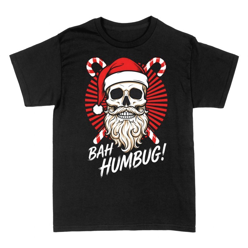 T-shirts: Bah Humbug Santa Skull