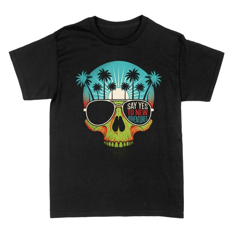 T-shirts: Say Yes to New Adventures Tropical Skull