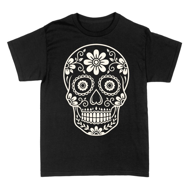 T-shirts: Ornate Floral Sugar Skull