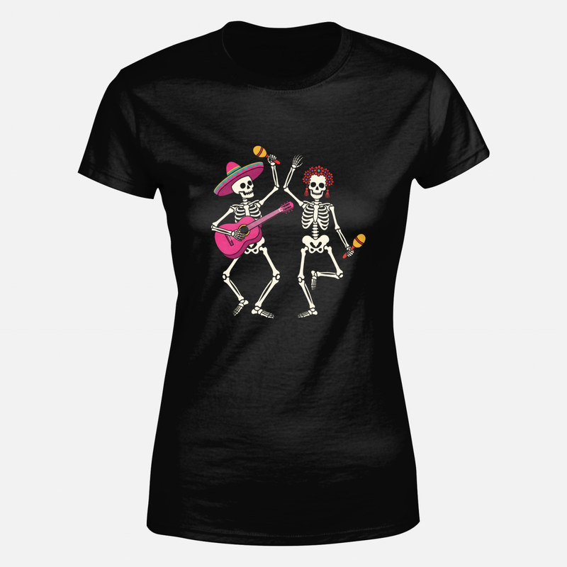 T-shirts: Dancing Mariachi &amp; Catrina Skeletons